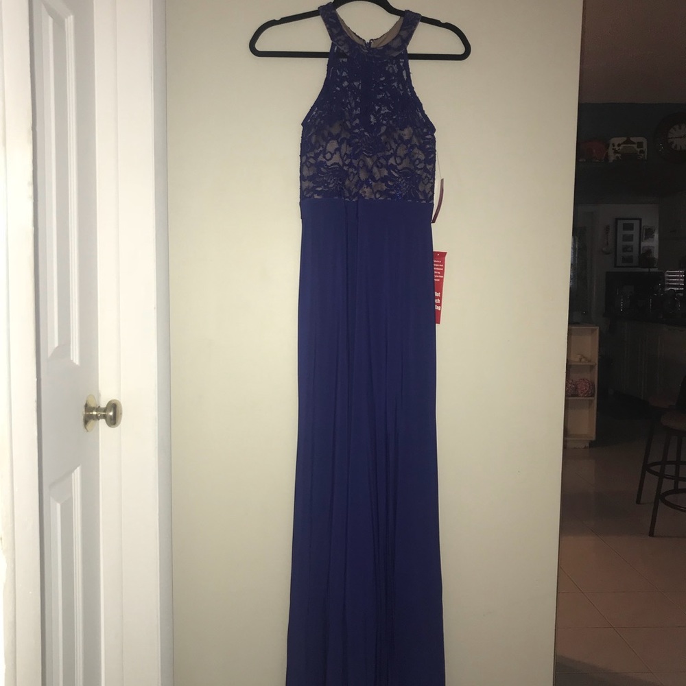 Royal blue floor length dress